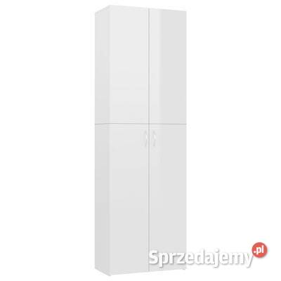 vidaXL Szafa biurowa, wysoki połysk, biała, 60x32x190 cm