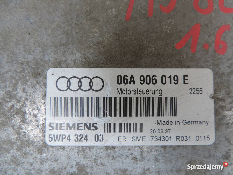 Audi A3 8L komputer sterownik 06A906019E Rok produkcji 2001 Nowy Sącz