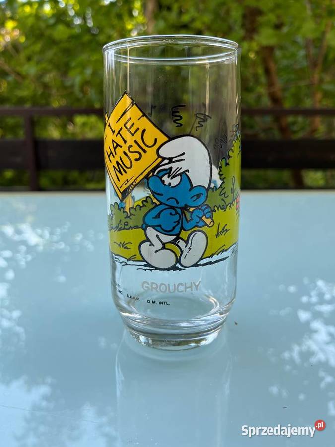 Szklanki wysokie retro Smerfy Smurfs Mysłowice sprzedam
