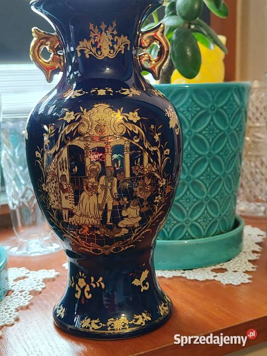 Wazon porcelana kobalt złocenia Porcelana i szkło Legnica sprzedam
