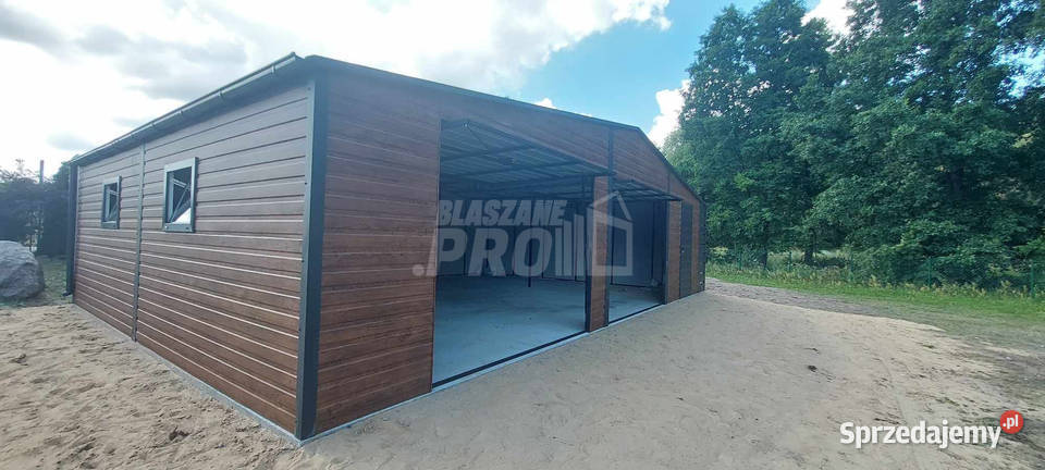 Garaż blaszany 10x6m wiata 1m 2x Brama uchylna Sprzedaż Bełchatów