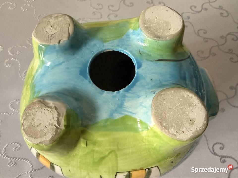 Ceramiczna skarbonka świnka vintage lata 80