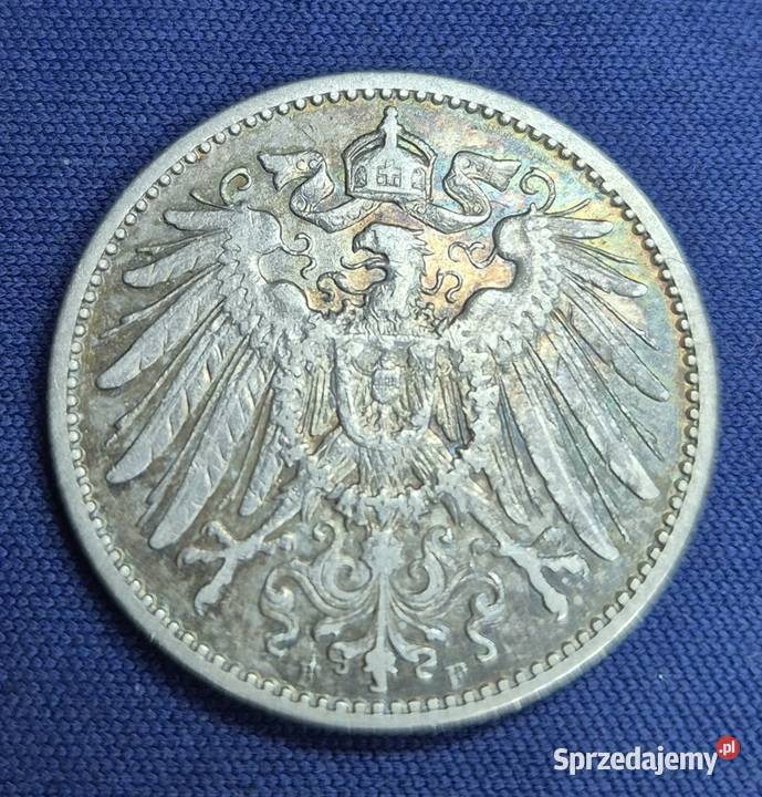 NIEMCY 1 MARKA 1906 r F SREBRO Ag Wałbrzych