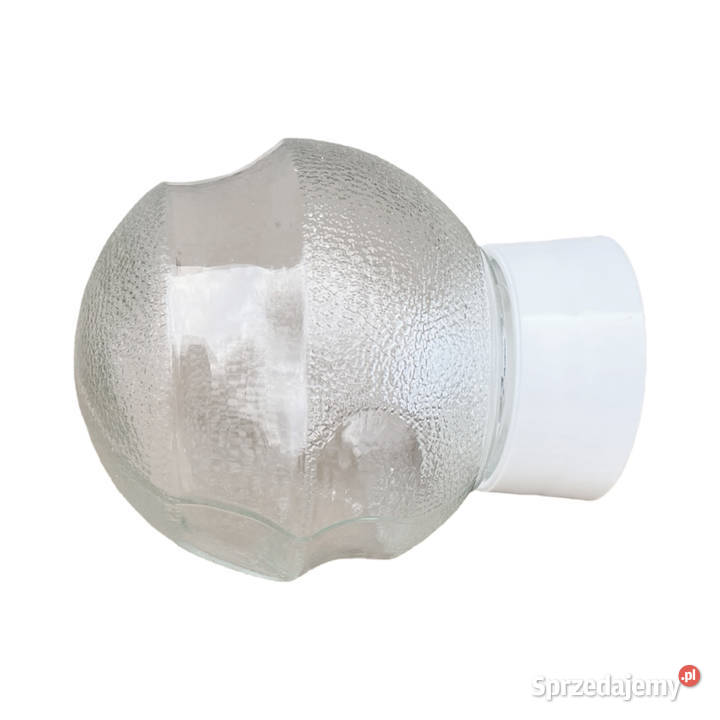 Szklany kinkiet przemysłowy DZPE Polska lata 70 Warszawa