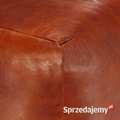 vidaXL Puf brąz tan 40x40x40 prawdziwa kozia Warszawa