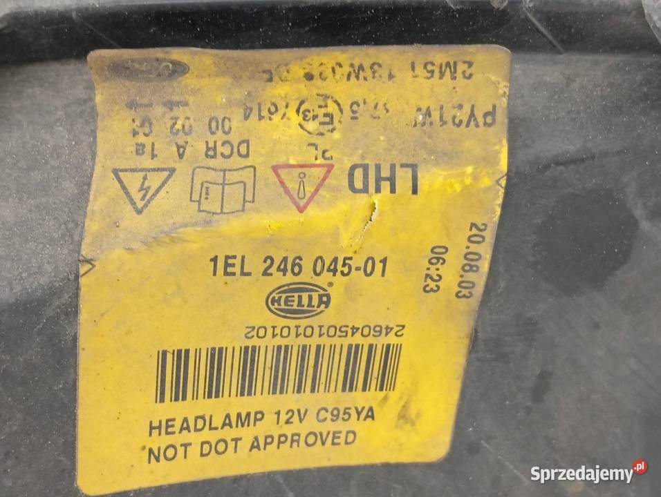 LAMPA PRZÓD LEWA XENON EUROPA 1EL24604501 Ford