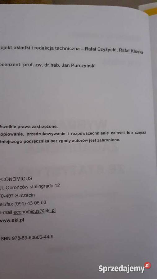 Wybrane zagadnienia ze statystki Przykłady i Szczecin sprzedam