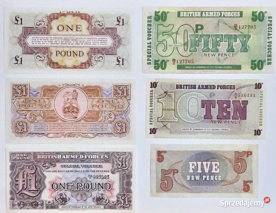 Zestaw Banknotów Brytyjskich Gliwice