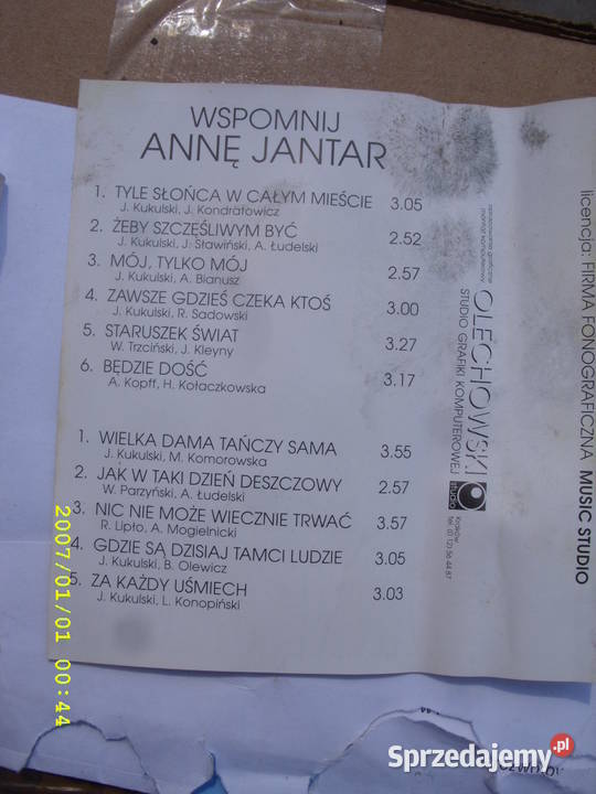 Pop kas WSPOMNIJ ANNE JANTAR dolnośląskie sprzedam