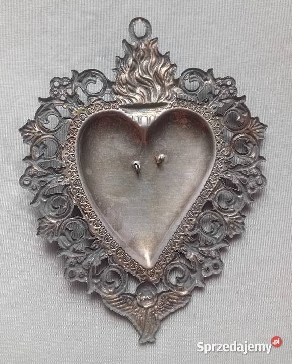 Exvoto serce wotywne platerowane przełom XIX i