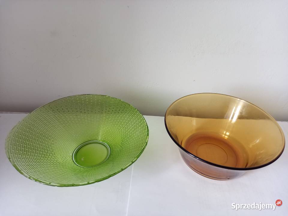 Miseczki kolorowe szkło z okresu PRLu Świdnica