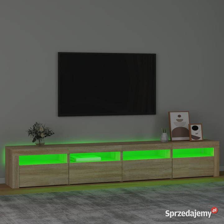 Szafka TV z oświetleniem LED dąb sonoma RTV mazowieckie Warszawa
