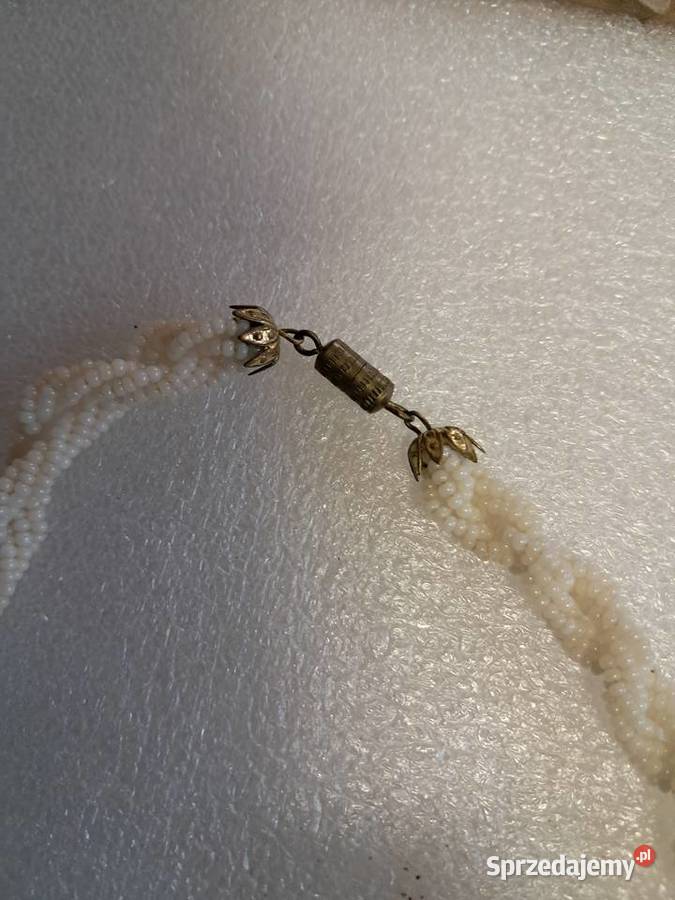 biały naszyjnik z prlu stan obwód 60 Biżuteria Sandomierz