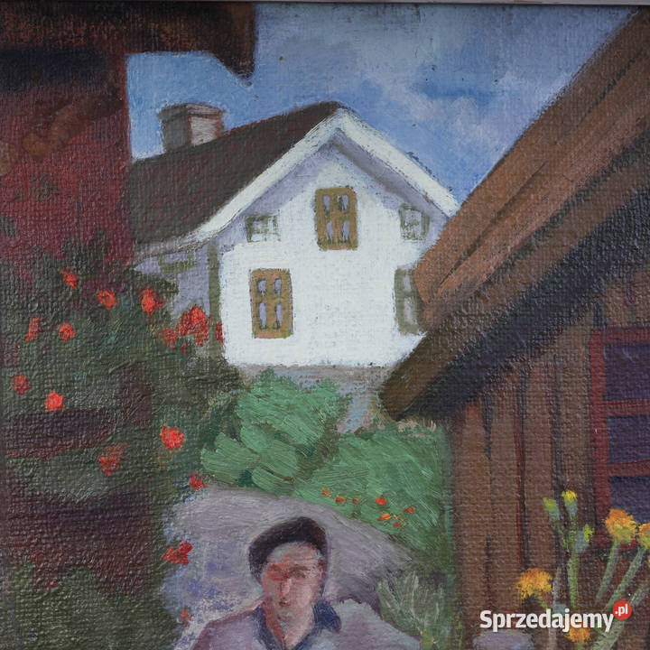 ARTexpert Obraz olejny na płótnie wiejska scena Dobrzany