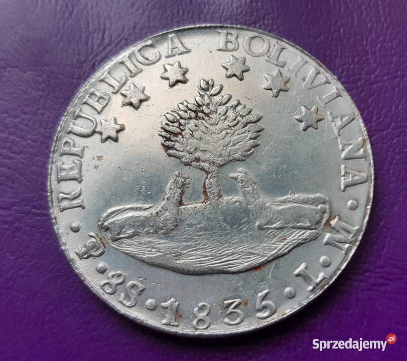 MonetaNumizmatKopia 8 SOLES 1835 BOLIVAR Boliwia Pruszków