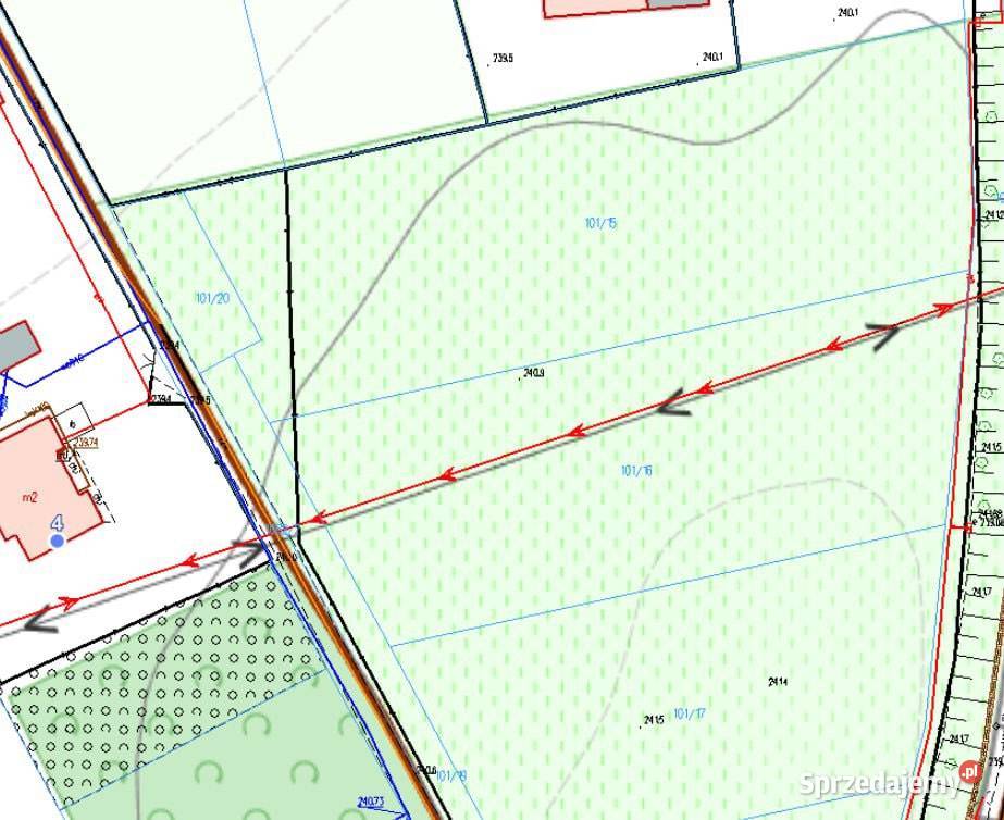 Duża działka budowlana 2258 m 2 min do centrum utwardzona śląskie Kłobuck