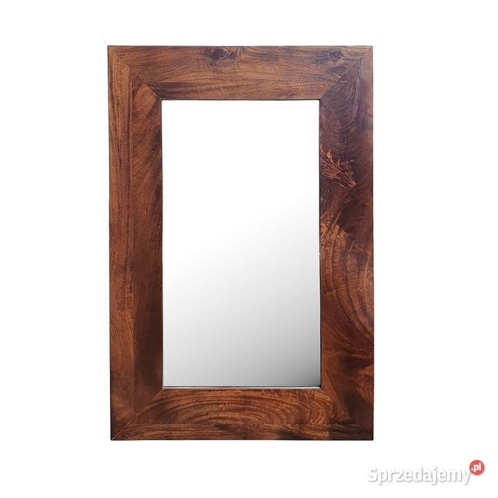 Proste drewniane lustro 120x80 z mango brąz sprzedam