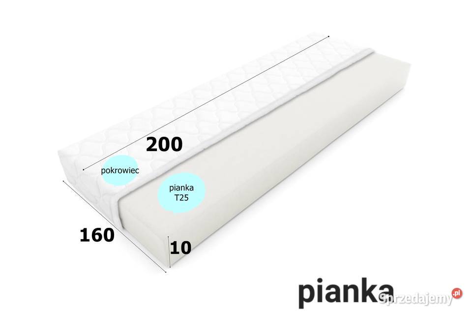Materac Pianka T25 10 H10 łóżko Szczecin