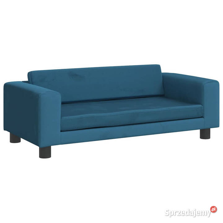 Sofa dziecięca z podnóżkiem niebieska 100x50x30 Warszawa