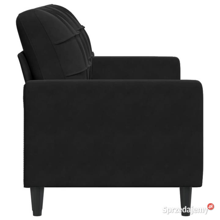 Sofa 2osobowa czarna 140 tapicerowana aksamitem Warszawa