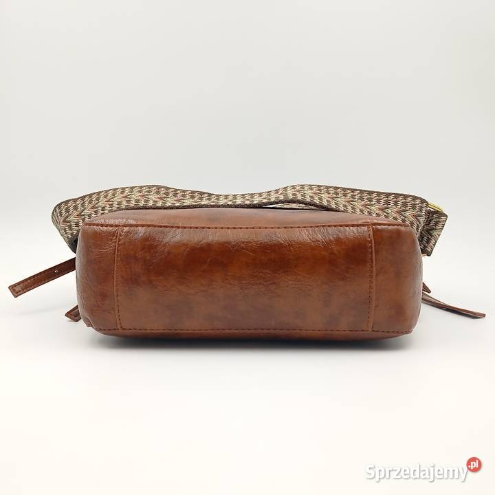 Torebka skórzana na ramie Vintage brąz 25cm Zawiercie