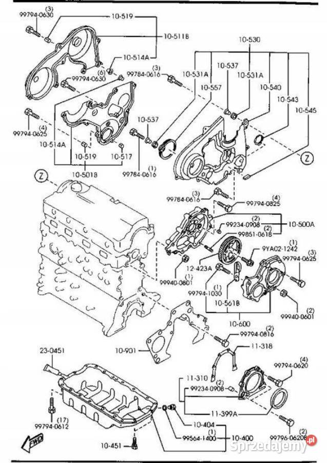 OSŁONA ROZRZĄDU MAZDA 323 98 DIESEL