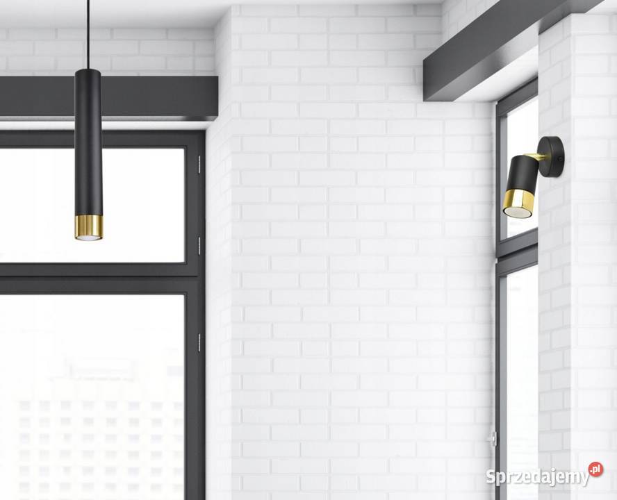 Lampa Ścienna Kinkiet SPOT Metal Czarna Złota Choroszcz
