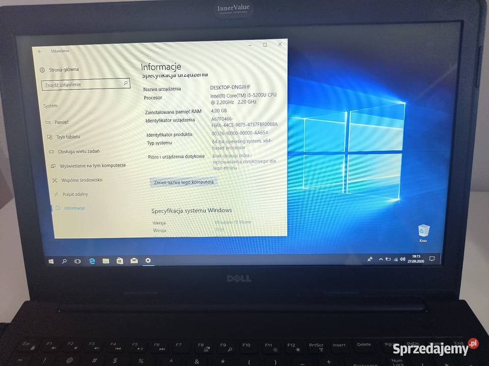 Laptop Dell INSPIRON 15 5548 156 Intel Core i5 wielkopolskie Granowo