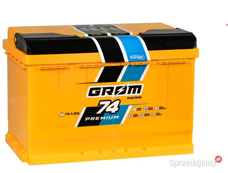 Akumulator Grom Racing 74Ah 720A EN PRAWY PLUS osobowe Części samochodowe mazowieckie Pruszków