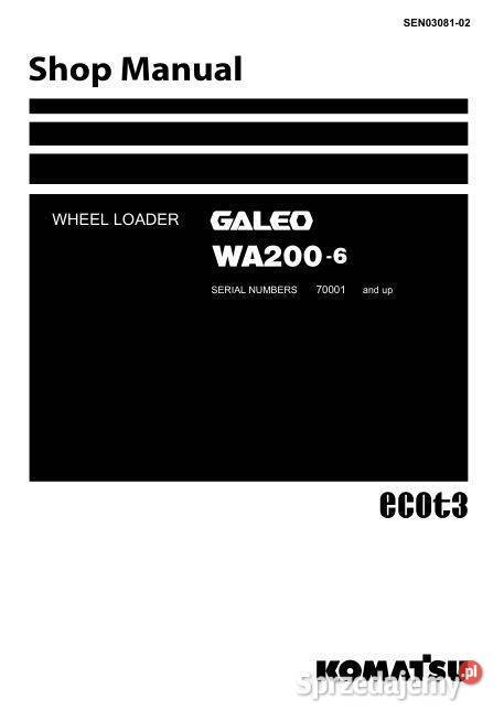 Komatsu WA2006 instrukcja naprawy Kielce