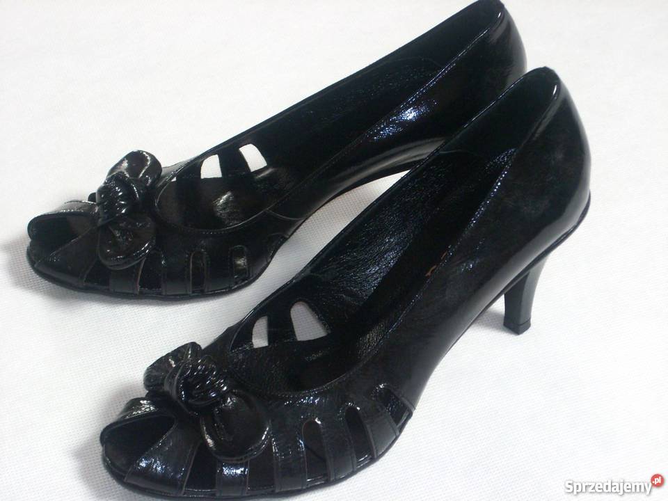 NOWE czółenka Skórzane SKÓRA Ażur 39 Eleganckie