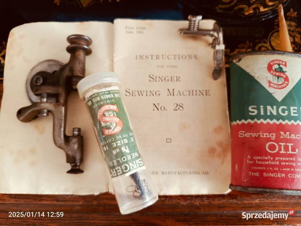 Maszyna Singer 1925r z oryginalną instrukcją sprzedam