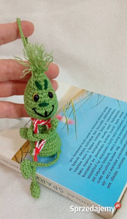 Grinch wykonany na szydełku brelok zawieszka Antyki, Sztuka, Kolekcje Łask
