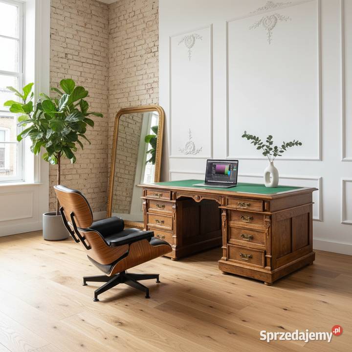 ANTYCZNE BIURKO DĘBOWE lata 30 styl eklektyczny Kalisz