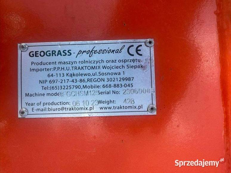 Mulczer hydrauliczny GEOGRASS GCHSM125 Rawa Mazowiecka