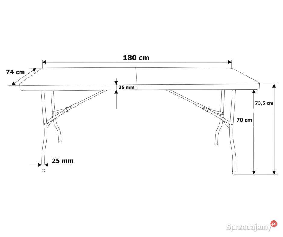 Duży stół składany ogrodowy cateringowy metal Poznań