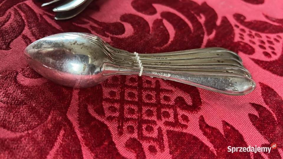 Platerowe łyżeczki Sygnowane punce Komplet 6 Gdańsk