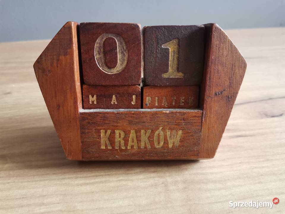 Stary unikatowy drewniany wieczny kalendarz śląskie
