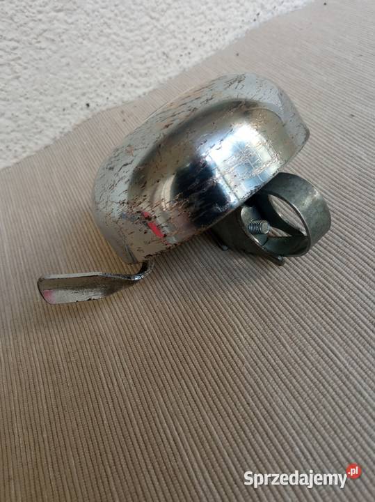 Przedwojenny metalowy duży dzwonek do roweru Warszawa