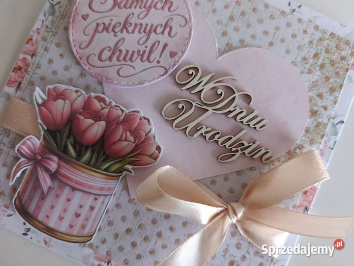 Kartka urodzinowa ręcznie robiona na urodziny Antyki, Sztuka, Kolekcje sprzedam