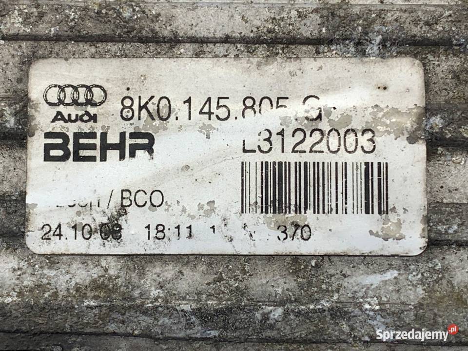 INTERCOOLER AUDI A4 B8 8K0145805G 20 180 0715 podkarpackie