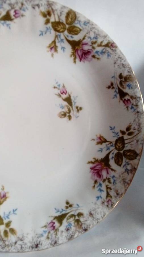 Talerzyki do ciasta i wazonik sygnowane Ćmielów Warszawa