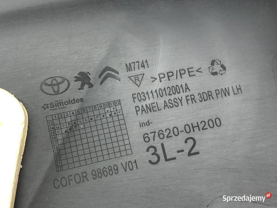 BOCZEK DRZWI LEWY PRZÓD CITROEN C1 II Hatchback podkarpackie sprzedam