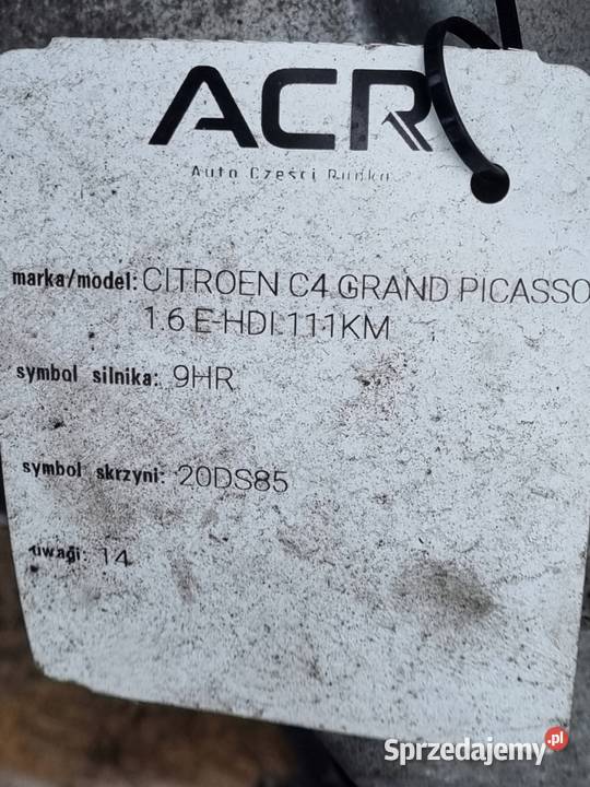 Citroen C4 Picasso 16 HDI SKRZYNIA BIEGÓW 20DS85 Rudka