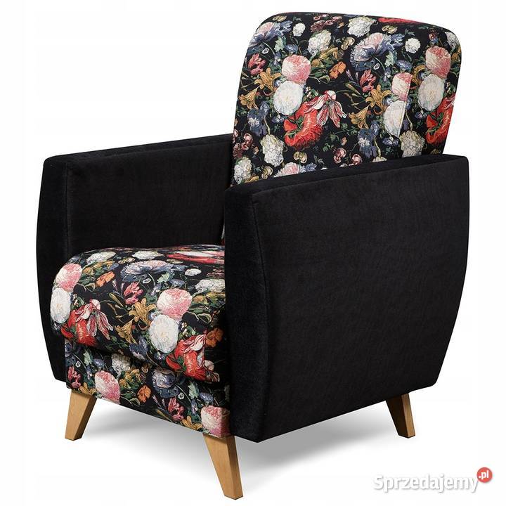 Fotel Tradycyjny Uszak Patchwork Stylowy Wygodny Kazimierz Biskupi