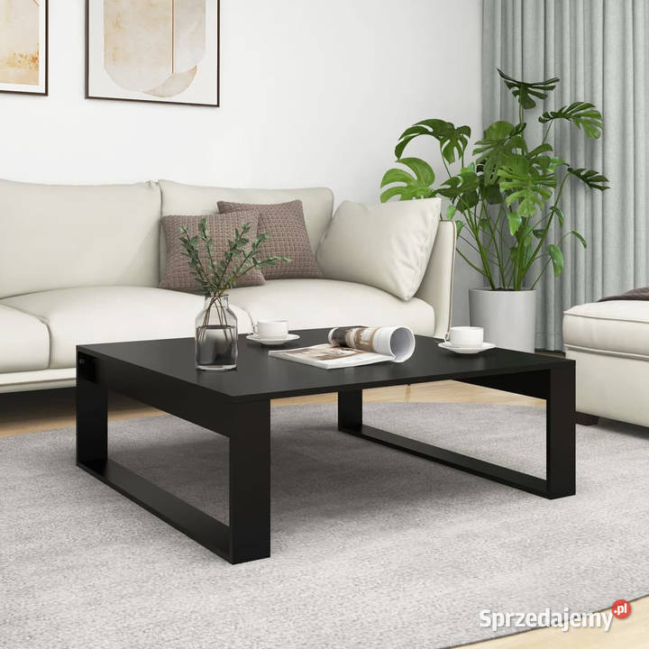 Stolik kawowy czarny 100x100x35 materiał Warszawa