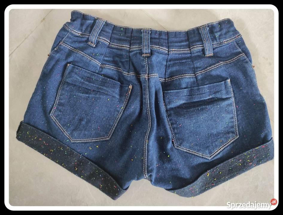 2 pary Spodenki jeansowe szorty 34 XS granatowe mazowieckie Płock