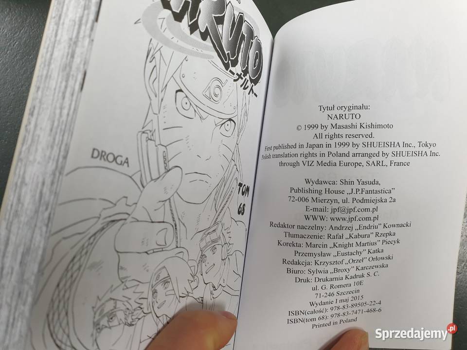 Naruto tom 68 Manga Rok wydania 2015 Gdynia