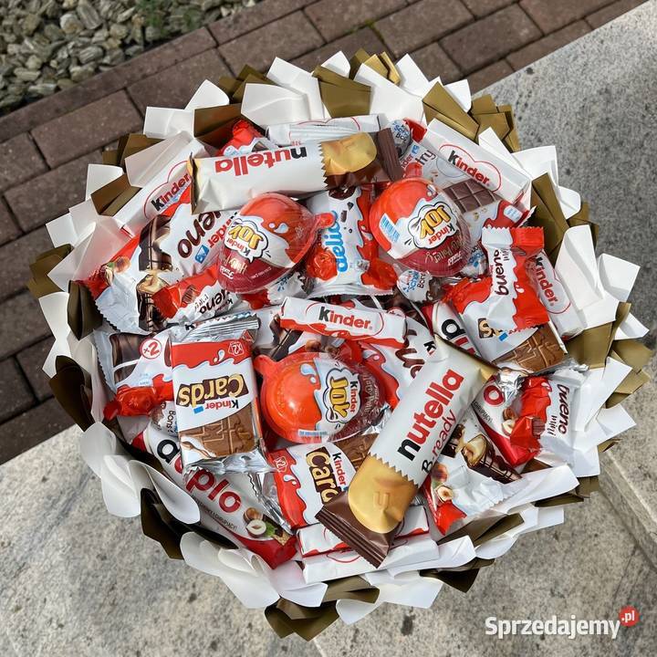 Bukiet ze slodyczy Kinder Prezent na Urodziny Rękodzieło Warszawa sprzedam