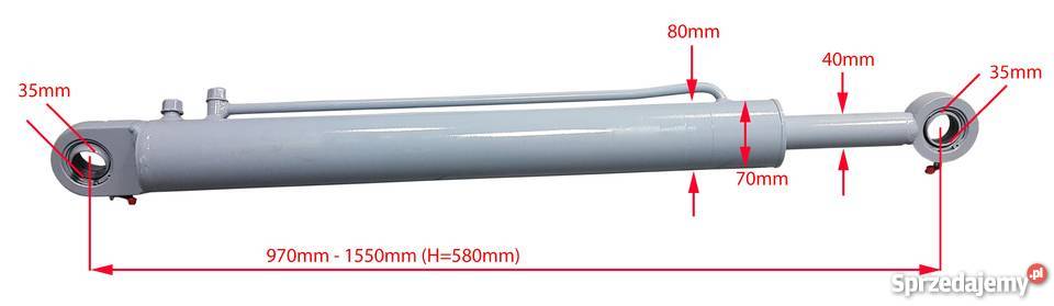SIŁOWNIK HYDRAULICZNY CYLINDER 490 METAL TECHNIK